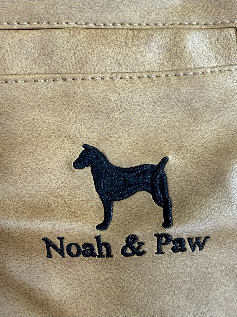 Noah & Paw Vegan Leather Dog Sling Carrier Beige Tan Faux Fur Adjustable Strap